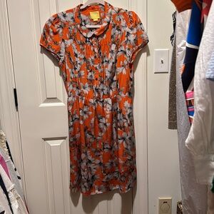 Maeve orange print silk dress size 12